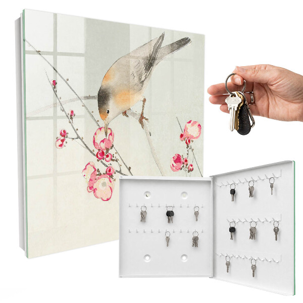 Schlüsselkasten mit Blumen für Vögel Motiv