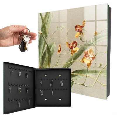 Schlüsselkasten mit Kletterblumen-Motiv