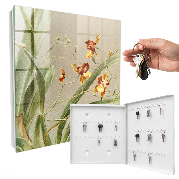 Schlüsselkasten mit Kletterblumen-Motiv