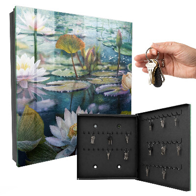 Schlüsselbox mit Wasserblumen Motiv