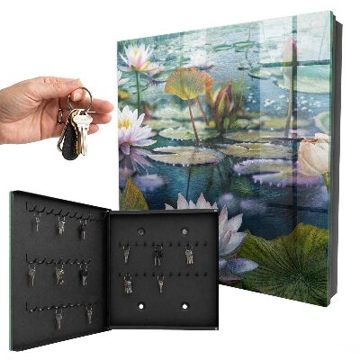 Schlüsselbox mit Wasserblumen Motiv