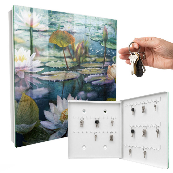 Schlüsselbox mit Wasserblumen Motiv