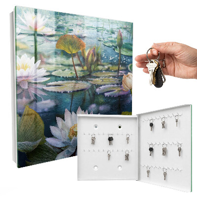 Schlüsselbox mit Wasserblumen Motiv