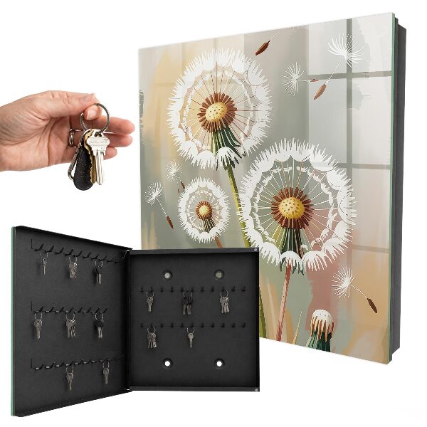 Schlüsselbox zur Wandmontage mit Motiv Zarte Löwenzahnblüten