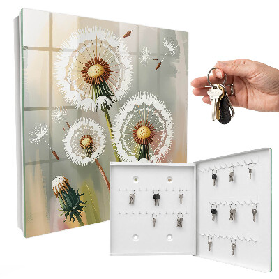 Schlüsselbox zur Wandmontage mit Motiv Zarte Löwenzahnblüten