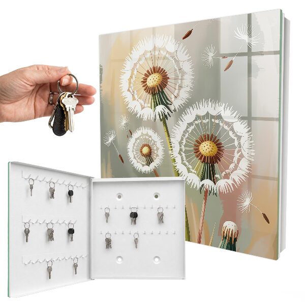 Schlüsselbox zur Wandmontage mit Motiv Zarte Löwenzahnblüten