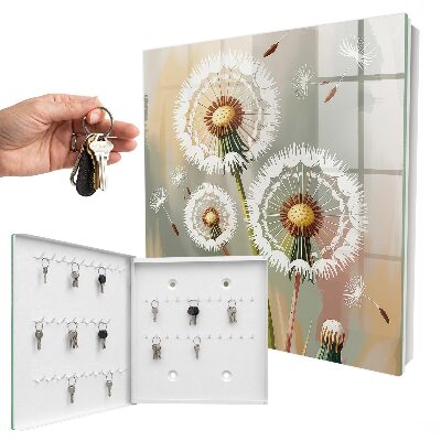 Schlüsselbox zur Wandmontage mit Motiv Zarte Löwenzahnblüten