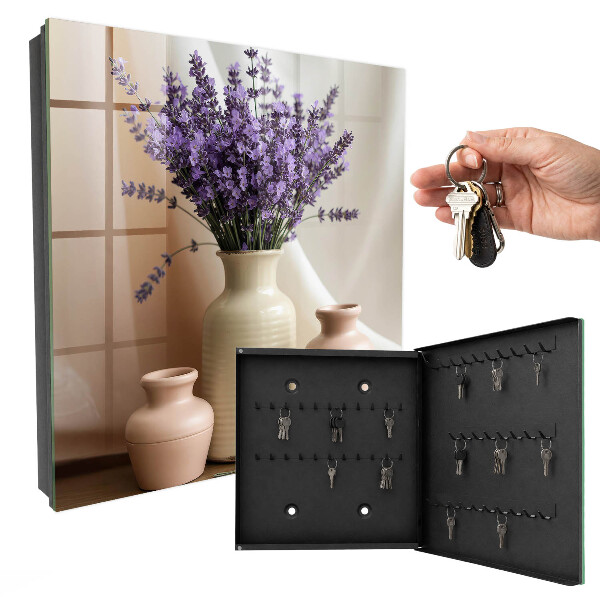 Schlüsselbox zur Wandmontage mit Motiv Blumen in einer Vase