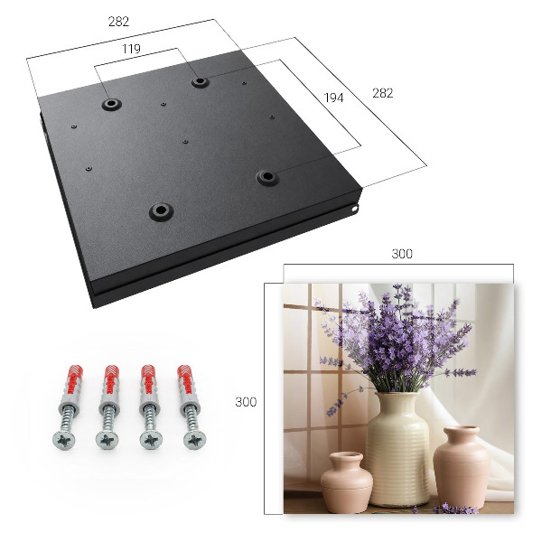 Schlüsselbox zur Wandmontage mit Motiv Blumen in einer Vase