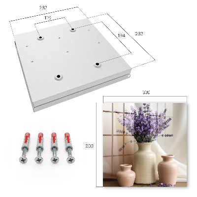 Schlüsselbox zur Wandmontage mit Motiv Blumen in einer Vase