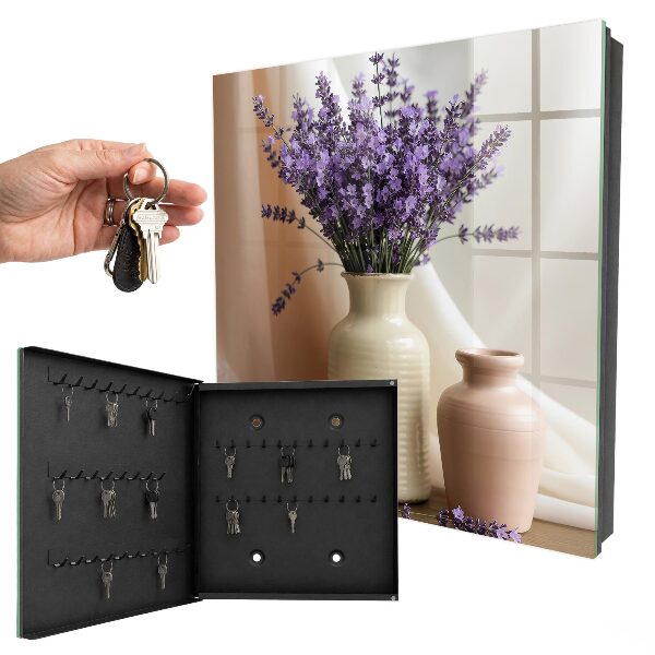 Schlüsselbox zur Wandmontage mit Motiv Blumen in einer Vase