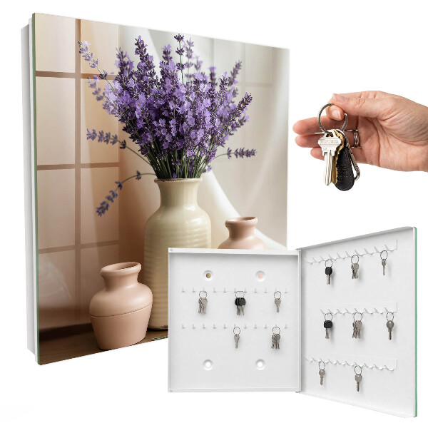 Schlüsselbox zur Wandmontage mit Motiv Blumen in einer Vase