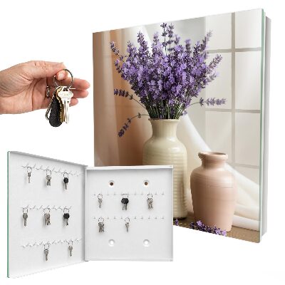Schlüsselbox zur Wandmontage mit Motiv Blumen in einer Vase