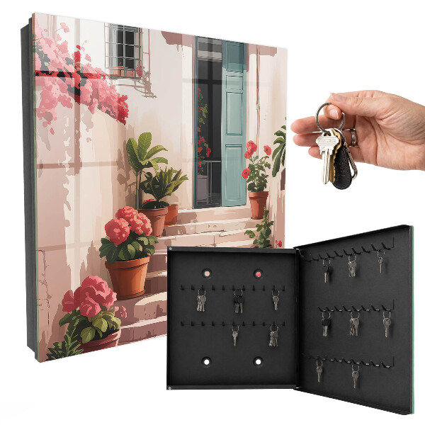 Schlüsselkasten in Form einer Blumentreppe