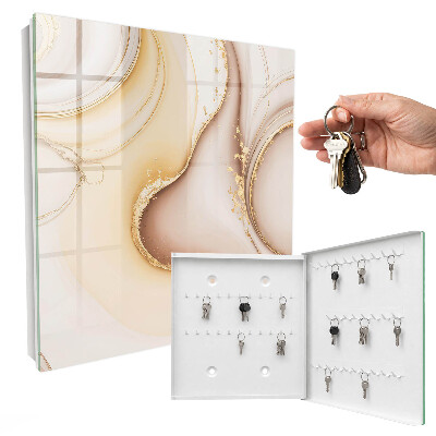 Schlüsselkasten mit beige-weißem Wellenmuster