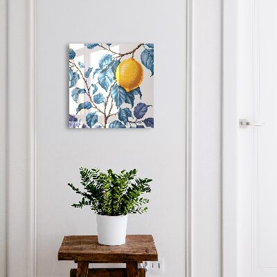 Schlüsselbox zur Wandmontage mit Zitronenblätter Motiv