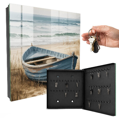 Schlüsselkasten mit Strandboot-Motiv