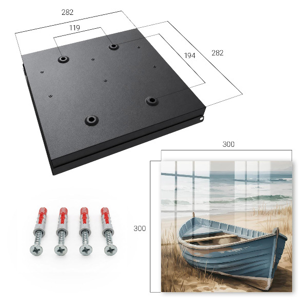 Schlüsselkasten mit Strandboot-Motiv