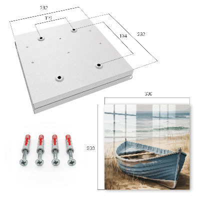 Schlüsselkasten mit Strandboot-Motiv