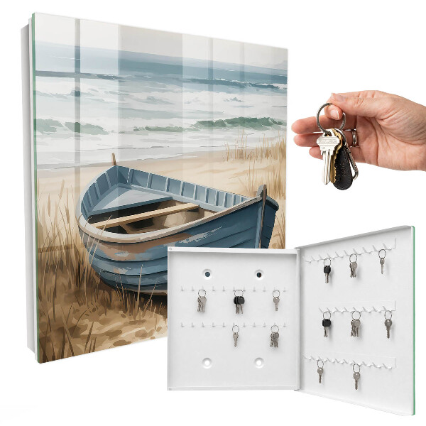 Schlüsselkasten mit Strandboot-Motiv