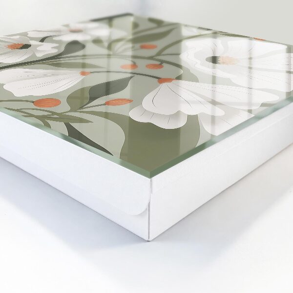 Schlüsselbox für die Wand mit Motiv beige Blüten