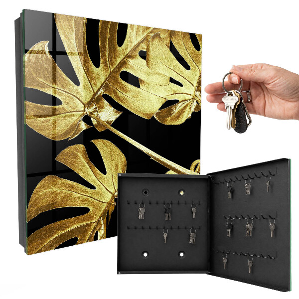 Schlüsselbox mit Monstera-Blatt-Motiv