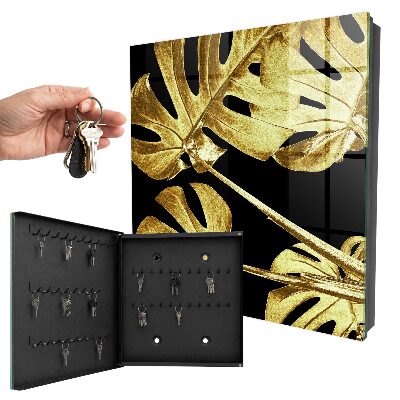 Schlüsselbox mit Monstera-Blatt-Motiv