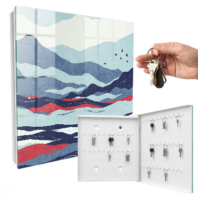Schlüsselbox mit Motiv Blaue Wellen