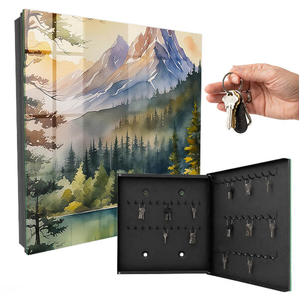 Schlüsselbox für die Wand mit Berglandschaft-Motiv