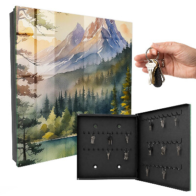 Schlüsselbox für die Wand mit Berglandschaft-Motiv