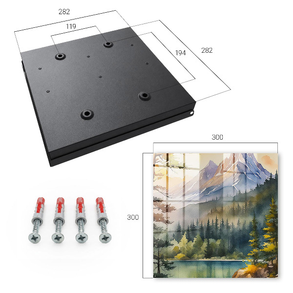 Schlüsselbox für die Wand mit Berglandschaft-Motiv