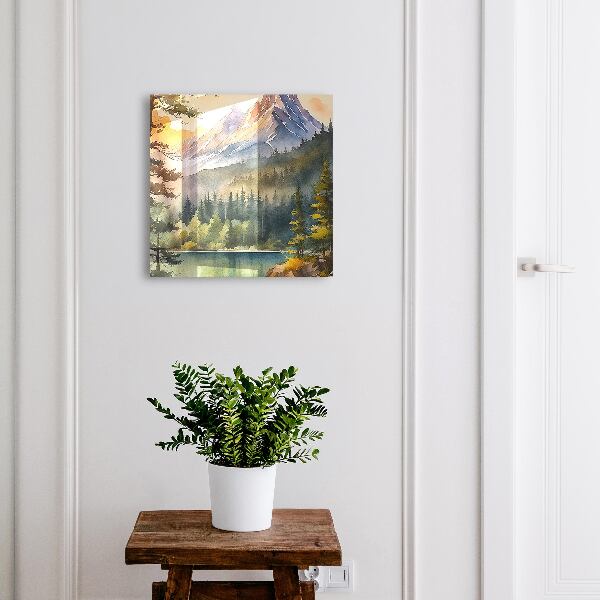 Schlüsselbox für die Wand mit Berglandschaft-Motiv