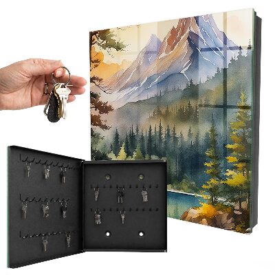 Schlüsselbox für die Wand mit Berglandschaft-Motiv