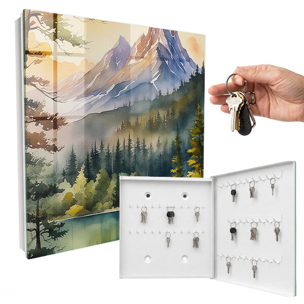 Schlüsselbox für die Wand mit Berglandschaft-Motiv