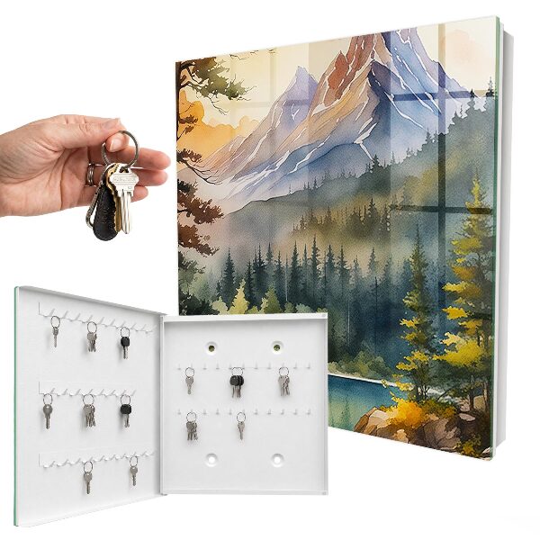 Schlüsselbox für die Wand mit Berglandschaft-Motiv