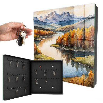 Schlüsselbox zur Wandmontage Motiv herbstliche Berge