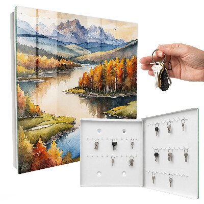 Schlüsselbox zur Wandmontage Motiv herbstliche Berge