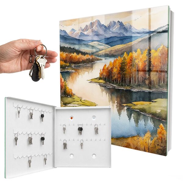 Schlüsselbox zur Wandmontage Motiv herbstliche Berge