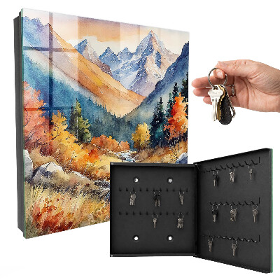 Schlüsselkasten mit Motiv herbstliche Berge