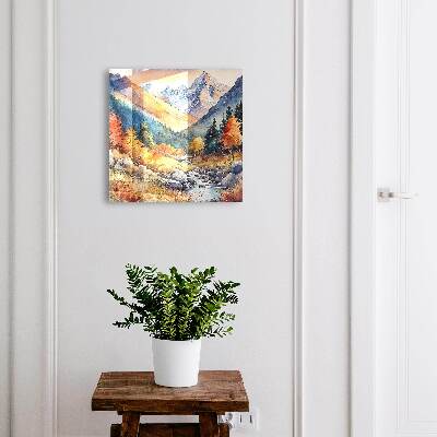 Schlüsselkasten mit Motiv herbstliche Berge
