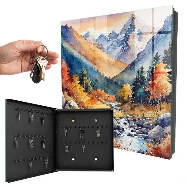 Schlüsselkasten mit Motiv herbstliche Berge