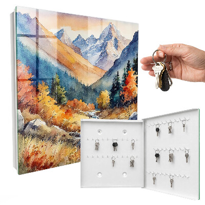 Schlüsselkasten mit Motiv herbstliche Berge
