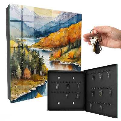 Schlüsselbox mit dem Motiv Herbst in den Bergen