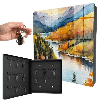 Schlüsselbox mit dem Motiv Herbst in den Bergen