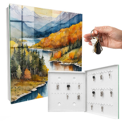 Schlüsselbox mit dem Motiv Herbst in den Bergen