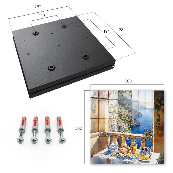 Schlüsselbox für die Wand mit Motiv Frühstück auf der Terrasse