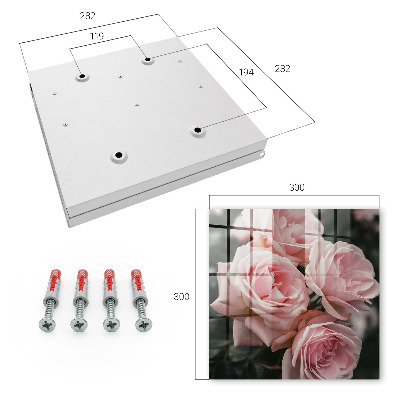 Schlüsselkasten für die Wand mit Motiv Rosa Rosen