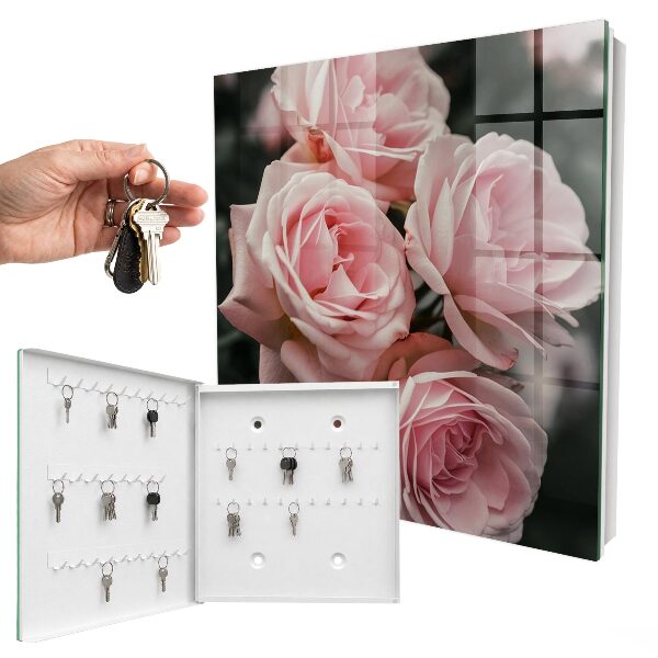 Schlüsselkasten für die Wand mit Motiv Rosa Rosen