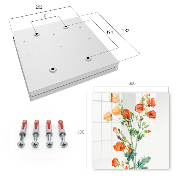 Schlüsselbox mit Motiv orangefarbene Mohnblumen