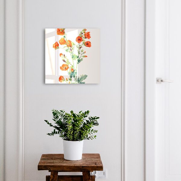 Schlüsselbox mit Motiv orangefarbene Mohnblumen